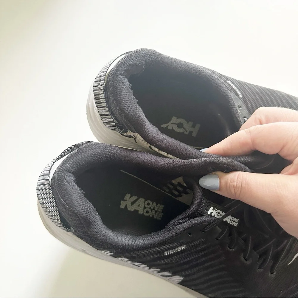 Hoka One One Rincon 1102874 Black White Men's 10.5